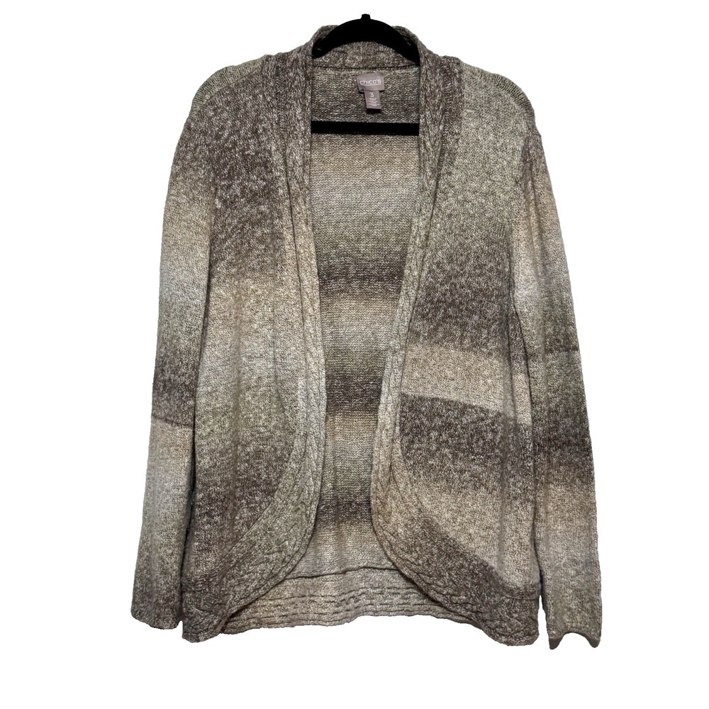 Chico's Quiet Luxury Cable Knit Cardigan Womens‎ Size XL (3) Minimalist Cozycore